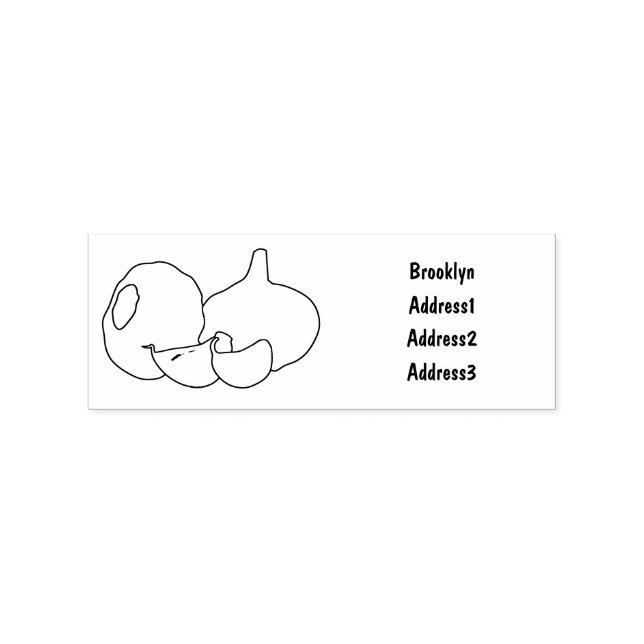 Garlic cartoon illustration rubber stamp (Imprint)