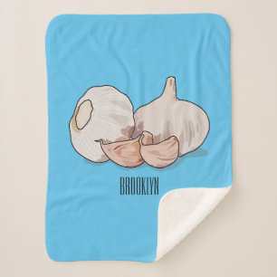 Garlic cartoon illustration sherpa blanket