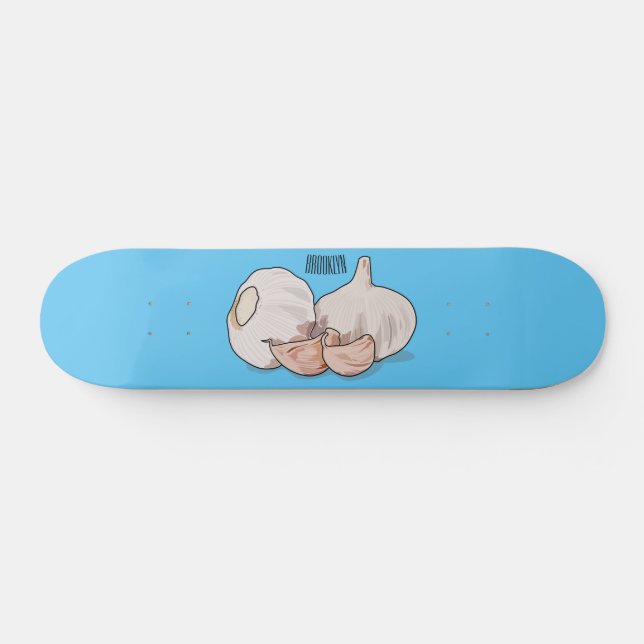 Garlic cartoon illustration   skateboard (Horz)
