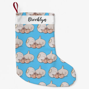 Garlic cartoon illustration small christmas stocking