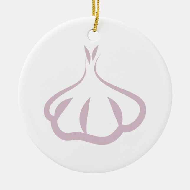 Garlic Ceramic Tree Decoration (Front)