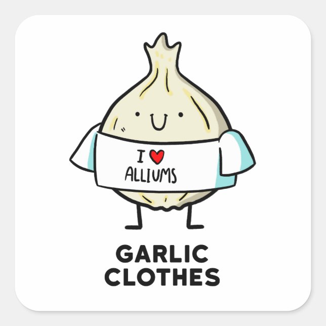 Garlic Clothes Cute Allium Pun Sticker (Front)