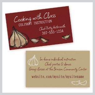Garlic cloves chef cooking culinary business ca... card