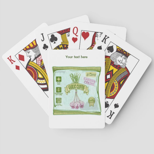 Garlic Cloves Vegetable garden Playing Cards (Back)