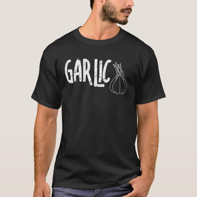 Garlic Garlic Text T-Shirt (Front)