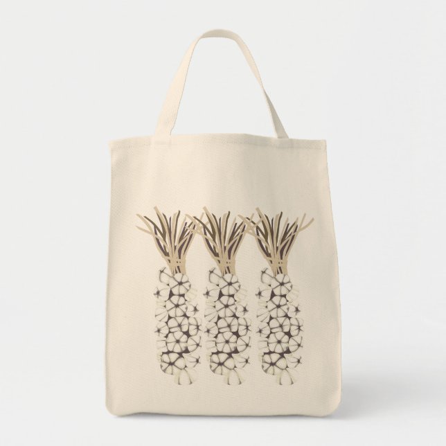 Garlic Grocery Tote Bag (Front)