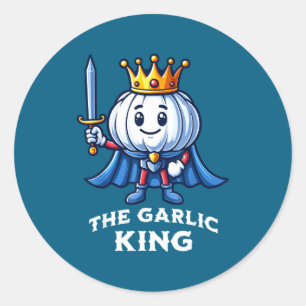 Garlic King Funny Italian Food Vegetable Classic Round Sticker