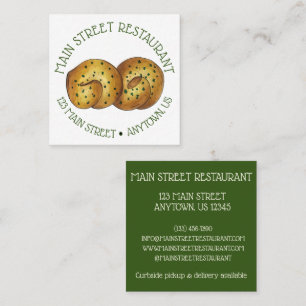 Garlic Knots Bread Roll Italian Food Cooking Chef Square Business Card