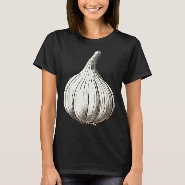 Garlic Lazy Easy Funny Matching Halloween Costume  T-Shirt (Front)