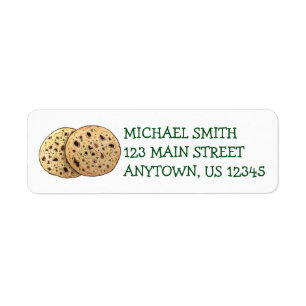 Garlic Naan Baked Indian Flatbread Cuisine Food Return Address Label