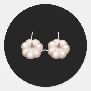Garlic Outfit Bra Funny Halloween Costume Women  Classic Round Sticker