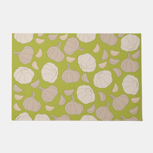 Garlic Pattern - Garlic Cloves & Bulb Doormat (Front)