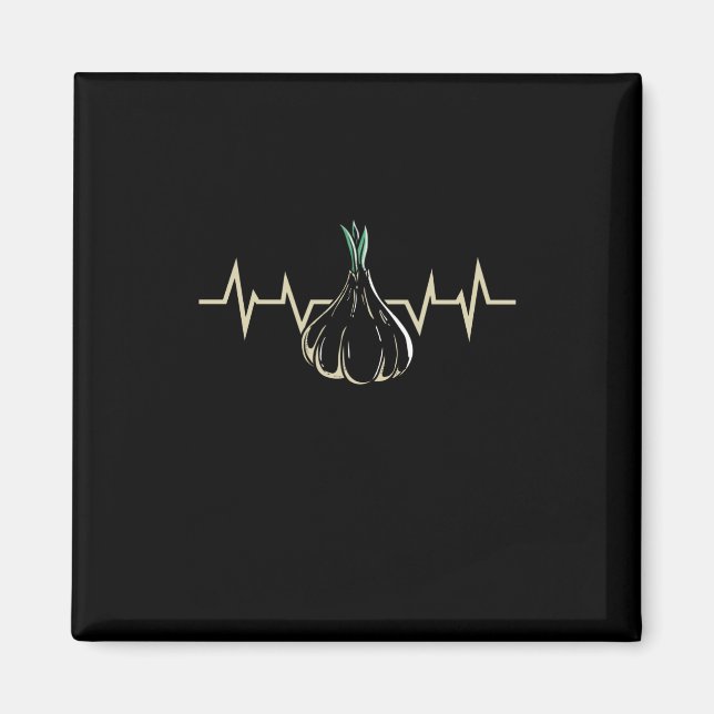 Garlic Plant Heartbeat Magnet (Front)