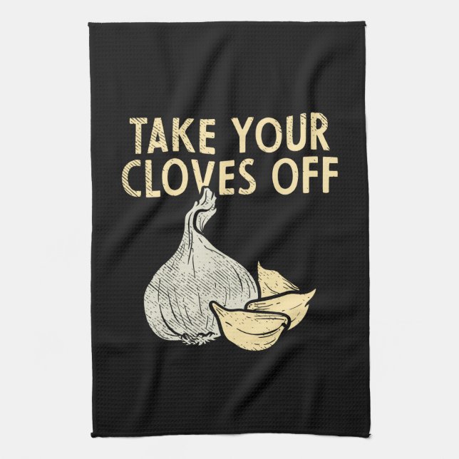 Garlic Plant Tea Towel (Vertical)