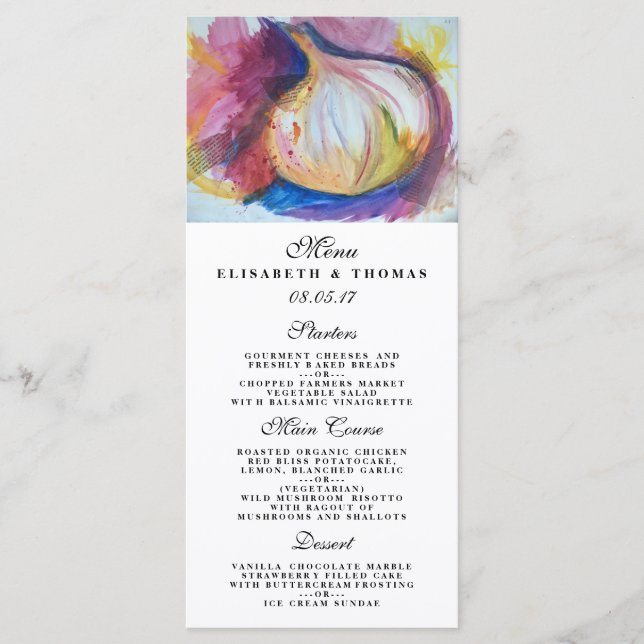 Garlic Portrait Collage Painting Artistic Menu (Front)