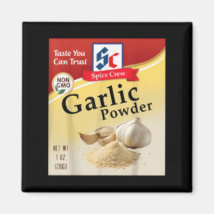 Garlic Powder Condiment Spice Costumes Group Match Magnet