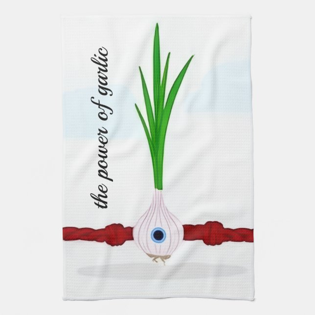 Garlic Power - Strong  & Fearless Tee Tea Towel (Vertical)