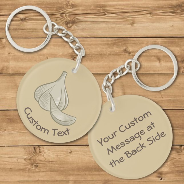 Garlic Woodcut Icon Keychain (Creator Uploaded)