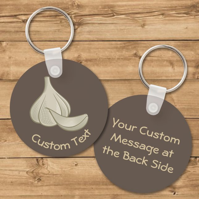 Garlic Woodcut Icon Keychain (Creator Uploaded)