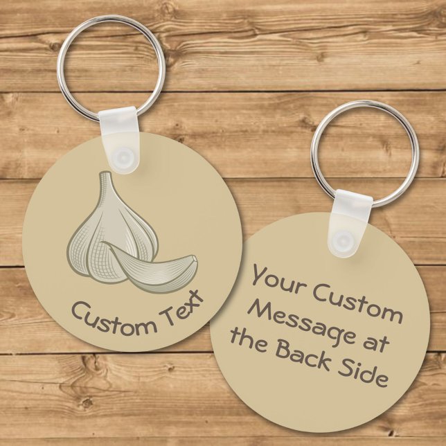 Garlic Woodcut Icon Keychain (Creator Uploaded)