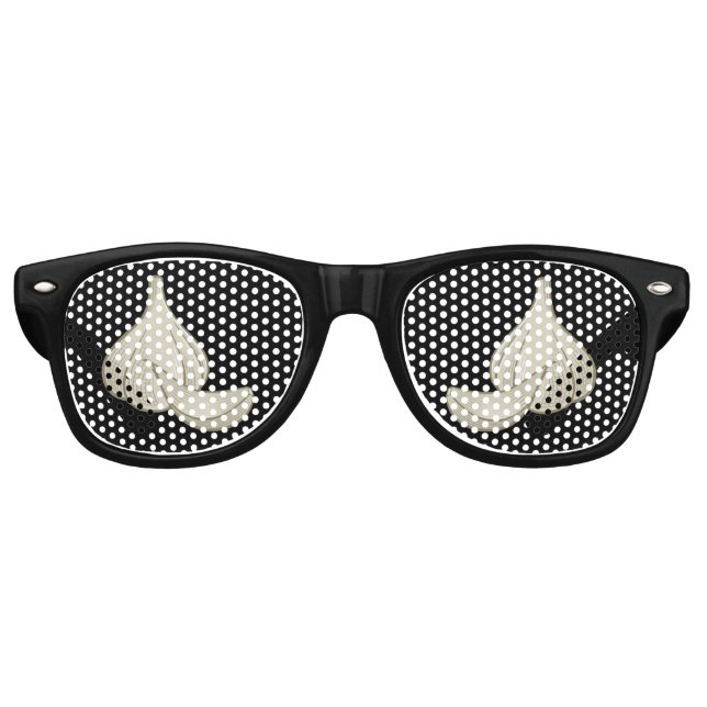 Garlic Woodcut Icon Retro Sunglasses (Front)