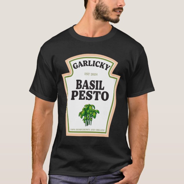 Garlicky Basil Pesto Condiment Costume Party Match T-Shirt (Front)