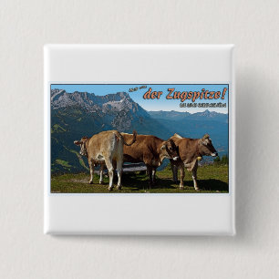 Garmisch - Hallo from the Zugspitze! 15 Cm Square Badge