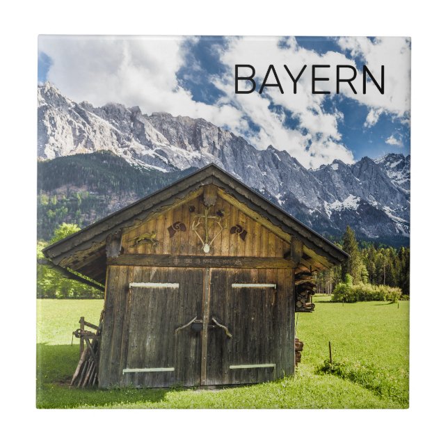 Garmisch Partenkirchen Bavaria Alps Panorama Ceramic Tile (Front)