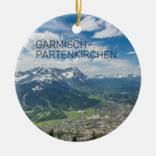 Garmisch-Partenkirchen Bavaria Alps Panorama Gift  Ceramic Ornament