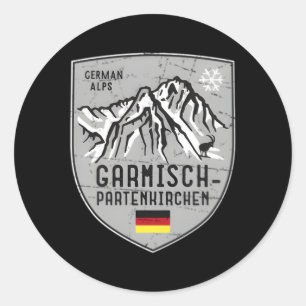 Garmisch-Penkirchen Ski Bavaria Zugspitze Classic Round Sticker