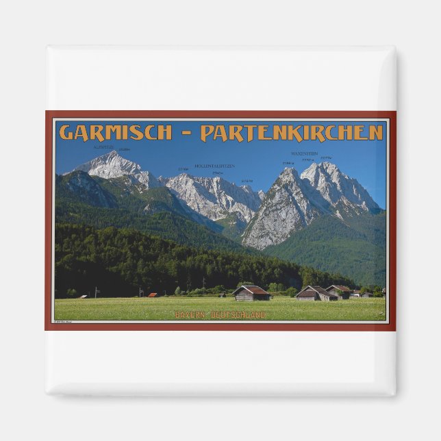 Garmisch - The Zugspitze and Alpspitze Magnet (Front)