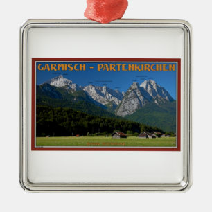 Garmisch - The Zugspitze and Alpspitze Metal Tree Decoration