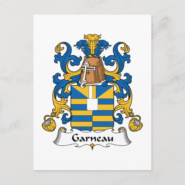 Garneau Family Crest Postcard (Front)