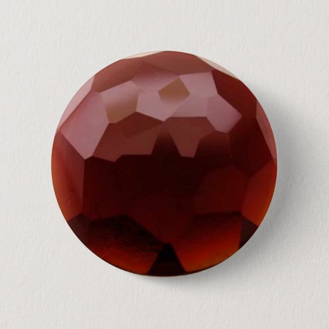Garnet 01, January, Birthstone 6 Cm Round Badge (Front)