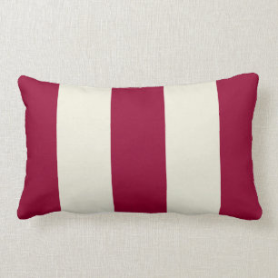 Garnet and Ecru Stripe Pillow