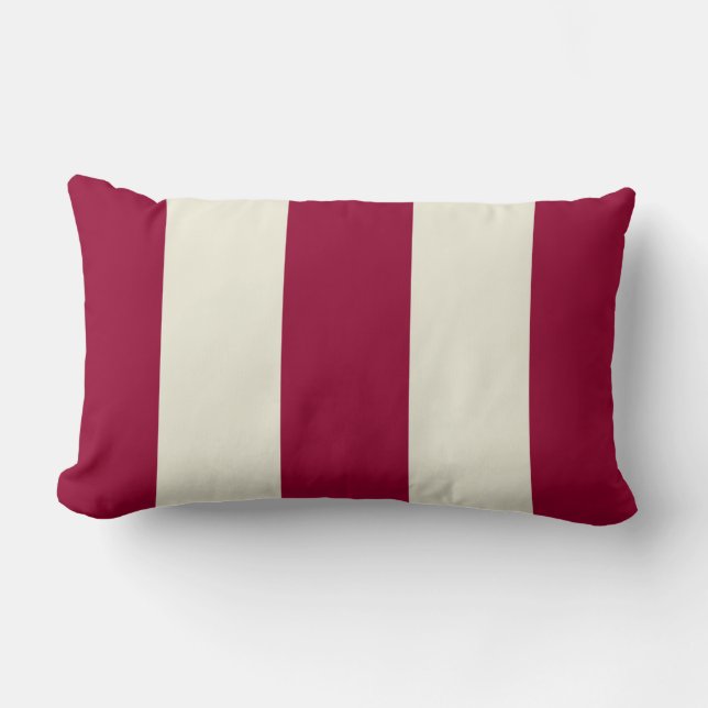 Garnet and Ecru Stripe Pillow (Front)