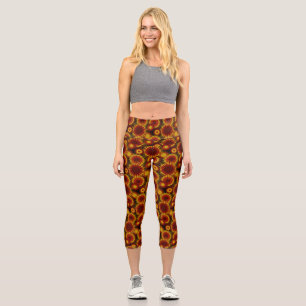 Garnet and Gold Energy Bursts of Team Colours Legg Capri Leggings