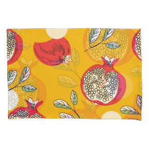 Garnet Fruit: Hand-Drawn Vintage Pattern. Pillowcase