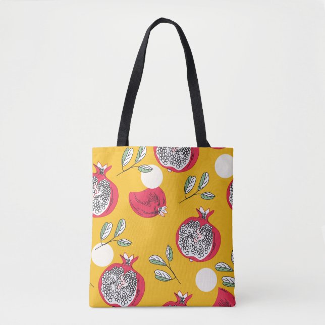 Garnet Fruit: Hand-Drawn Vintage Pattern. Tote Bag (Front)