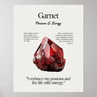 Garnet Gem Crystal Meaning Card