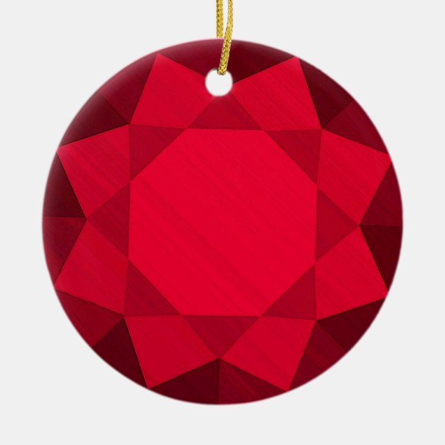 Garnet Gemstone / Jewel Graphic Image  Ceramic Ornament (Front)