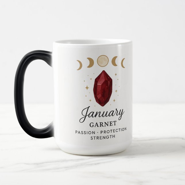 Garnet – January's Gem of Protection and Passion Magic Mug (Left)
