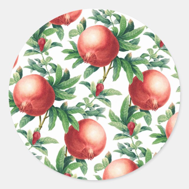 Garnet pattern classic round sticker (Front)
