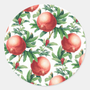 Garnet pattern classic round sticker