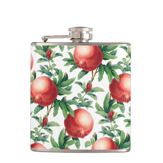 Garnet pattern hip flask (Front)