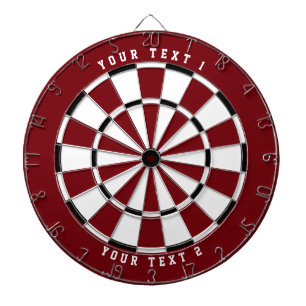 Garnet Red + B&W   Wide-Spaced White Sports Font Dartboard