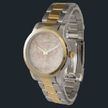 Garnet Weft Watch<br><div class="desc">Garnet Weft III by June Erica Vess. Done in a peach-like colour,  this design resembles the appearance of distressed fabric.</div>