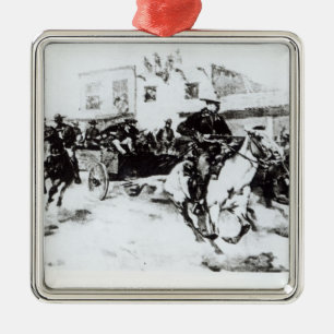 Garret brings in Billy the Kid, 1880 Metal Ornament