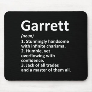Garrett Definition Personalised Name Funny Mouse Pad