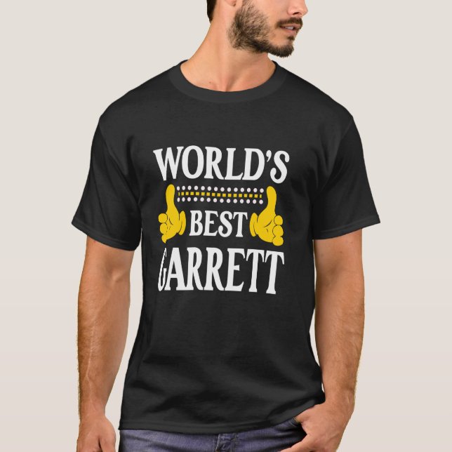 Garrett Surname Team Family Last Name World's Best T-Shirt (Front)